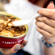 can of lentils, spaetzle, and sausage